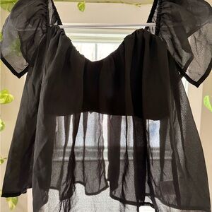 Derek Heart Black Sheer Women's Top Size M